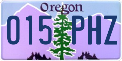 OR license plate 015PHZ