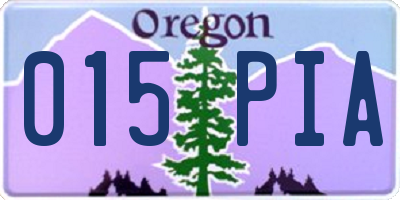 OR license plate 015PIA