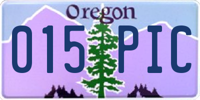 OR license plate 015PIC