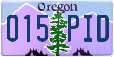 OR license plate 015PID