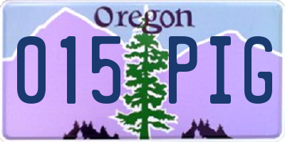 OR license plate 015PIG