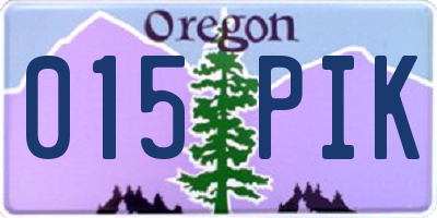 OR license plate 015PIK