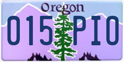 OR license plate 015PIO