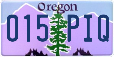 OR license plate 015PIQ