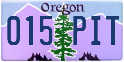 OR license plate 015PIT