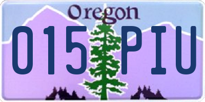 OR license plate 015PIU