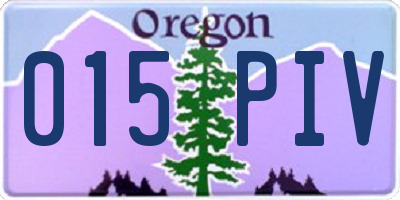 OR license plate 015PIV