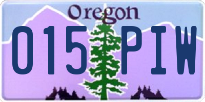 OR license plate 015PIW