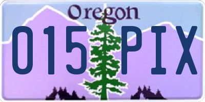 OR license plate 015PIX