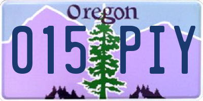 OR license plate 015PIY
