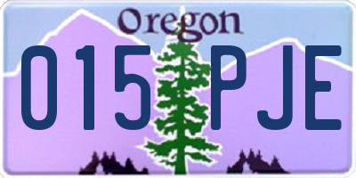 OR license plate 015PJE