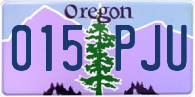 OR license plate 015PJU