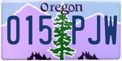OR license plate 015PJW