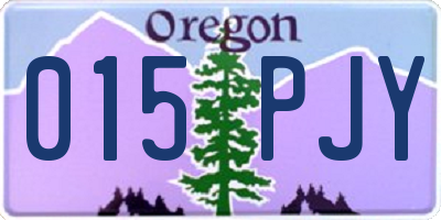 OR license plate 015PJY