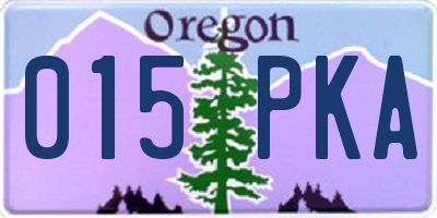 OR license plate 015PKA