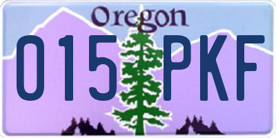 OR license plate 015PKF