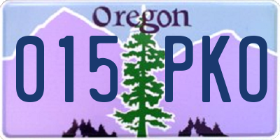 OR license plate 015PKO