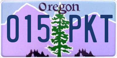 OR license plate 015PKT