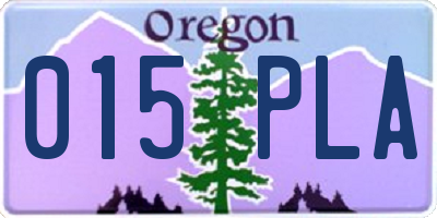 OR license plate 015PLA