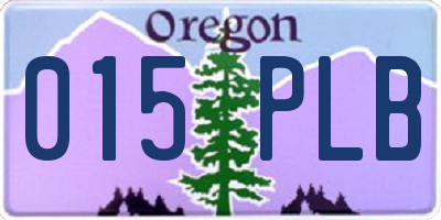 OR license plate 015PLB