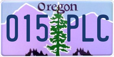 OR license plate 015PLC