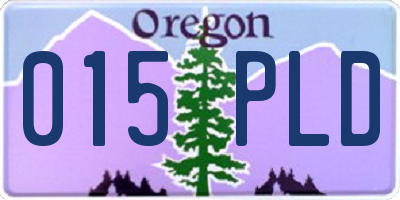 OR license plate 015PLD