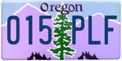 OR license plate 015PLF