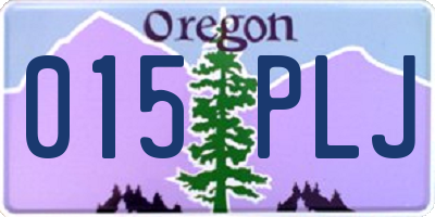 OR license plate 015PLJ