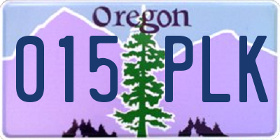 OR license plate 015PLK