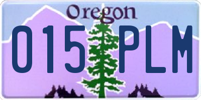 OR license plate 015PLM