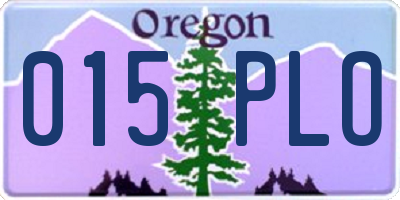 OR license plate 015PLO
