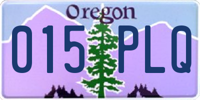 OR license plate 015PLQ