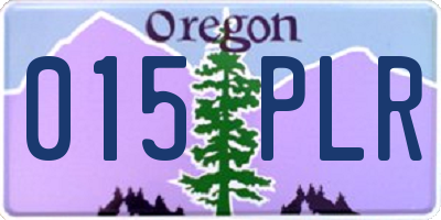 OR license plate 015PLR