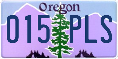 OR license plate 015PLS