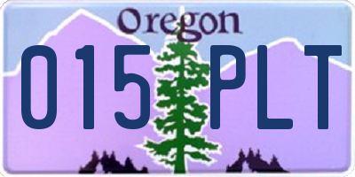 OR license plate 015PLT