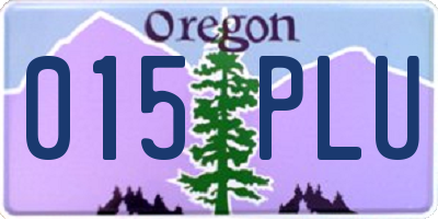 OR license plate 015PLU