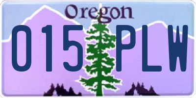 OR license plate 015PLW