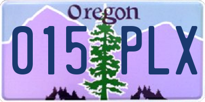 OR license plate 015PLX