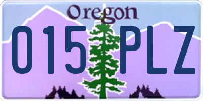 OR license plate 015PLZ