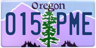 OR license plate 015PME