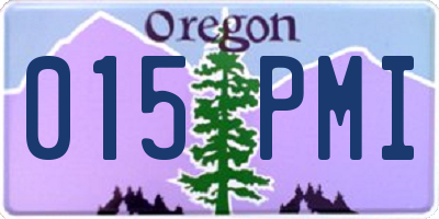 OR license plate 015PMI