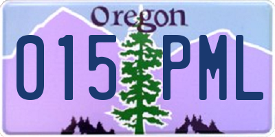 OR license plate 015PML