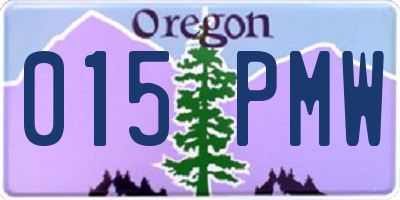 OR license plate 015PMW