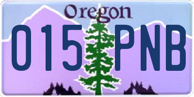 OR license plate 015PNB