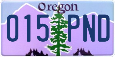 OR license plate 015PND