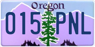 OR license plate 015PNL