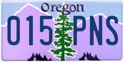 OR license plate 015PNS