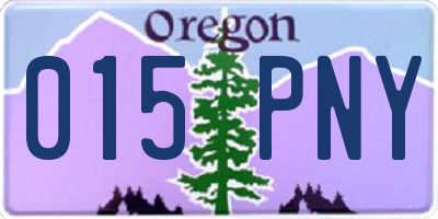OR license plate 015PNY