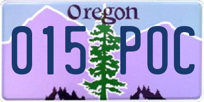 OR license plate 015POC
