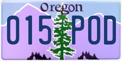 OR license plate 015POD